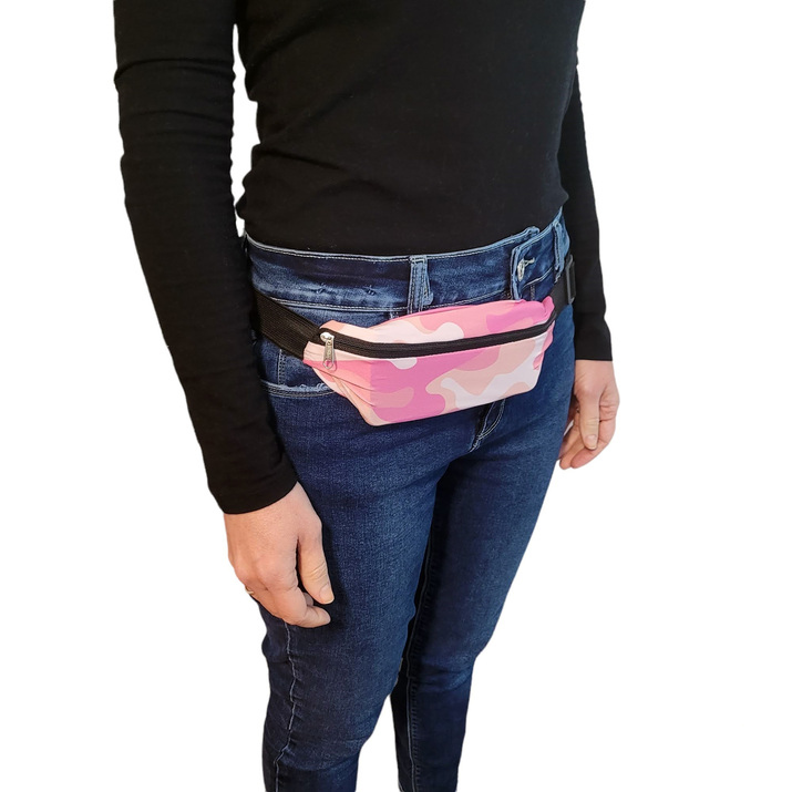 RIÑONERA ULTRADELGADA - CAMUFLADO FUCSIA